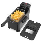 Costway 3 l friteuse �lectrique 2000 w avec minuterie et temp�rature r�glables panier amovible fen�tre ...