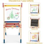 3en1 chevalet de peintre costway pour enfants avec rouleau de papiertableau blanc magntique en bois ...