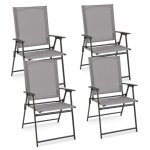 Costway lot de 4 chaises de jardin pliantes en textilène & métal charge 150 kg fauteuil de jardin avec ... Costway lot de 4 chaises de jardin pliantes en textilène & métal charge 150 kg fauteuil de jardin avec ...
