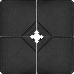 Costway 4 plaques dalle de parasol lourd 96 x 96cm remplie deau ou de sable 108kg avec poign�es entonnoir ...
