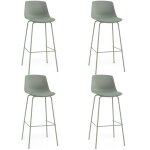 Costway lot de 4 tabourets de bar hauts 48 x 46 x 103 cm en similicuir avec dossiers - si�ges rembourr�s ...