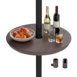 Costway 50 cm table ronde pour parasol de 38 / 48 mm r�glable ext�rieur - portable et l�g�re pour piscine ...