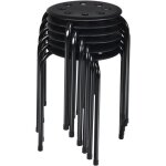 Lot de 6 tabourets empilables costway - 30 x 405 cm (dia x h) cadre en m�tal pour salon cuisine bistro ...