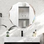 Miroir de salle de bain sans cadre costway - 76cm - antidéflagrant - bords biseautés - verre hd Miroir de salle de bain sans cadre costway - 76cm - antidéflagrant - bords biseautés - verre hd
