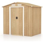 Costway abri de jardin en mtal galvanis 278 m2 196 x 142 x 186cm - portes coulissantesrampe - 4 arations ...