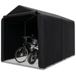 Costway abri de rangement extrieur 160 x 218 x 164 cm - en acier galvanis - porte avant enroulable ...