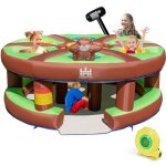 Costway aire de jeux gonflable tape - taupe avec gonfleur 480w jouet marteau 7 trous de taupe accessible ...