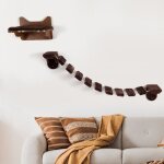 Costway arbre à chat mur descalade pour chat à 9 Étapes couchage peluche 123 x 20 x 17 cm en bois charge ... Costway arbre à chat mur descalade pour chat à 9 Étapes couchage peluche 123 x 20 x 17 cm en bois charge ...