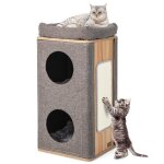 Costway arbre à chat rectangulaire à 3 niveaux avec couverture amovible du condo tour à griffer pour ... Costway arbre à chat rectangulaire à 3 niveaux avec couverture amovible du condo tour à griffer pour ...