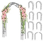 Costway arche de jardin pour plantes grimpantes h 250cm - 2 demi - arcs - 8 modes de combinaison - décorations ... Costway arche de jardin pour plantes grimpantes h 250cm - 2 demi - arcs - 8 modes de combinaison - décorations ...