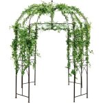 Costway arche mariage en mtal de jardin pour plantes grimpantes 211x211x256 cm en forme de cage  oiseaux ...