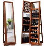 Costway armoire à bijoux pivotante à 360 degrés avec grand miroir psyché et etagère de rangement à l?arrière ... Costway armoire à bijoux pivotante à 360 degrés avec grand miroir psyché et etagère de rangement à l?arrière ...