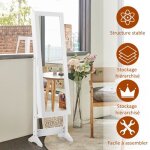Costway armoire à bijoux sur pied avec miroir coffre à bijoux armoire de rangement cosmétiques3 positions ... Costway armoire à bijoux sur pied avec miroir coffre à bijoux armoire de rangement cosmétiques3 positions ...
