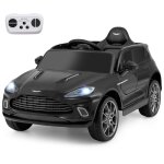 Costway aston martin voiture �lectrique 12v / 45 ah pour enfants 3 - 8 anst�l�commande 2. 4g 2 moteur ...