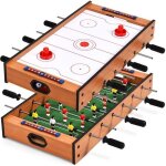 Table de multi - jeux 2 en 1 babyfoot costway - air hockey - 2 btons de hockey 2 rondelles2 barres de ...