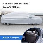 Costway b�che voiture exterieur avec porte � fermeture �clair bandes r�fl�chissantes et sac de rangement ...