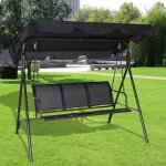 Costway balancelle de jardin 3 places en polyester et acier avec toit anti - uv réglable pour balconterrasse ... Costway balancelle de jardin 3 places en polyester et acier avec toit anti - uv réglable pour balconterrasse ...