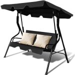Costway balancelle de jardin sur pied 3 personnes avec toit rglable impermabilisant pour jardin terrasse ...