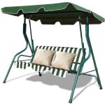 Costway balancelle de jardin sur pied 3 personnes avec toit rglable impermabilisant pour jardin terrasse ...