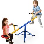 Costway balanoire  bascule tapecul pour enfant pivotante  360 avec pieds darrt jouet dextrieur ...