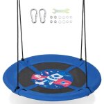 Costway balanoire nid d?oiseau rond 102 cm pour arbre enfants - cordes de suspension rglables - 3 modes ...