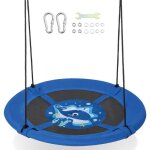 Costway balanoire nid d?oiseau rond 102cm pour arbre enfants - corde de suspension rglable - 3 modes ...