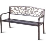 Costway banc de jardin 2 places banquette extrieure 127 x 60 x 85cm en fonte et acier romantique - pour ...