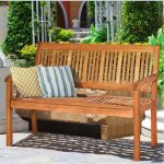 Costway banc de jardin dext�rieur pour 2 personnes en bois avec dossier et accoudoir large pour parc ...