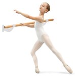 Costway barre de danse murale 120 cm hauteur fixe  38 mm en bois de htre pour yoga etirements exercice ...