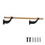 Costway barre de danse murale 120 cm hauteur fixe  38 mm en bois de htre pour yoga etirements exercice ...