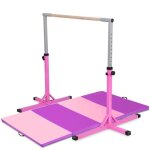 Costway barre dentra�nement de gymnastique avec tapis pliable 240 x 120 x 5cm hauteur r�glable capacit� ...