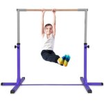 Costway barre de gymnastique en acier hauteur rglable de 91  150cm charge 100kg pour ecole maison jardin ...