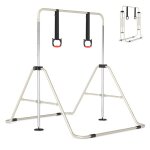Costway barre de gymnastique extensible pour enfants avec cadre m�tallique r�glable � 4 niveaux structure ...