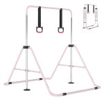 Costway barre de gymnastique extensible pour enfants avec cadre m�tallique r�glable � 4 niveaux structure ...