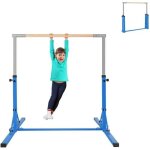Costway barre de gymnastique pliable pour enfants � roulette 13 positions r�glables en hauteur 90 - 150 ...