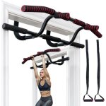 Costway barre de traction pour porte sans perage avec cordes 97cm et barres pour dips charge max 150kg ...