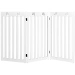 Costway barrire autoportante pour chien 3 panneaux en bois charnires mtalliques  360 sans perage ...