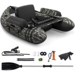 Costway bateau pche gonflable - accessoire complet - bretelle rglable - poches de rangement - support ...