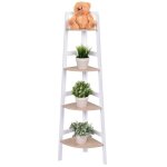 Costway bibliothque / tagre et de rangement pour angle avec 4 tagres style moderne en bois 32 x ...