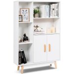 Costway bibliothque scandinave blanche 80x24x119 cm armoire de rangement avec cube de rangement idal ...