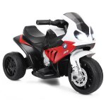 Costway bmw moto electrique pour enfants 6v / 4ah3 km / h avec phare musiques 3 roues 15 - 3 ans rouge ...