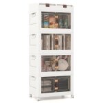 Costway boîte rangement plastique 210l - 4 caisses de rangement pliables avec roulettes - portes magnétiques ... Costway boîte rangement plastique 210l - 4 caisses de rangement pliables avec roulettes - portes magnétiques ...
