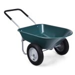 Costway brouette de jardin 141l - charge 100kg - 2 pneus pneumatiques d. 35cm - poignée en u - en métal ... Costway brouette de jardin 141l - charge 100kg - 2 pneus pneumatiques d. 35cm - poignée en u - en métal ...