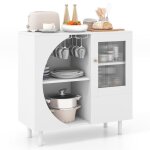 Costway buffet de cuisine avec 3 portes ouvrantes etagères ouvertes et casier àverres à vin pour salon ... Costway buffet de cuisine avec 3 portes ouvrantes etagères ouvertes et casier àverres à vin pour salon ...