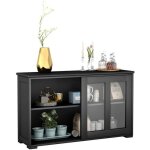 Costway buffet de cuisine meuble commode rangement cuisine l1065 cm ? mdf noir 2 etagères avec 2 porte ... Costway buffet de cuisine meuble commode rangement cuisine l1065 cm ? mdf noir 2 etagères avec 2 porte ...