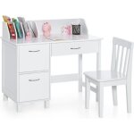 Costway bureau détude enfants avec chaise et bibliothèque - 86x42x81 cm - tiroir & niche & 2 placards ... Costway bureau détude enfants avec chaise et bibliothèque - 86x42x81 cm - tiroir & niche & 2 placards ...