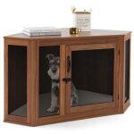 Costway cage dangle pour animaux chien chat - porte verrouillable coussin doux treillis mtallique - ...