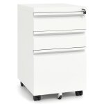 Costway caisson bureau � roulettes avec frein 3 tiroirs m�tal dossier suspendu a4 pour fichier imprimante ...