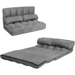 Costway canapé lit / chauffeuse convertible dossier réglable 6 positions 2 coussins tissu aspect suédé ... Costway canapé lit / chauffeuse convertible dossier réglable 6 positions 2 coussins tissu aspect suédé ...