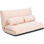 Costway chauffeuse convertible dossier r�glable 6 positions tissu velours c�tel� d�tachable et lavable ...